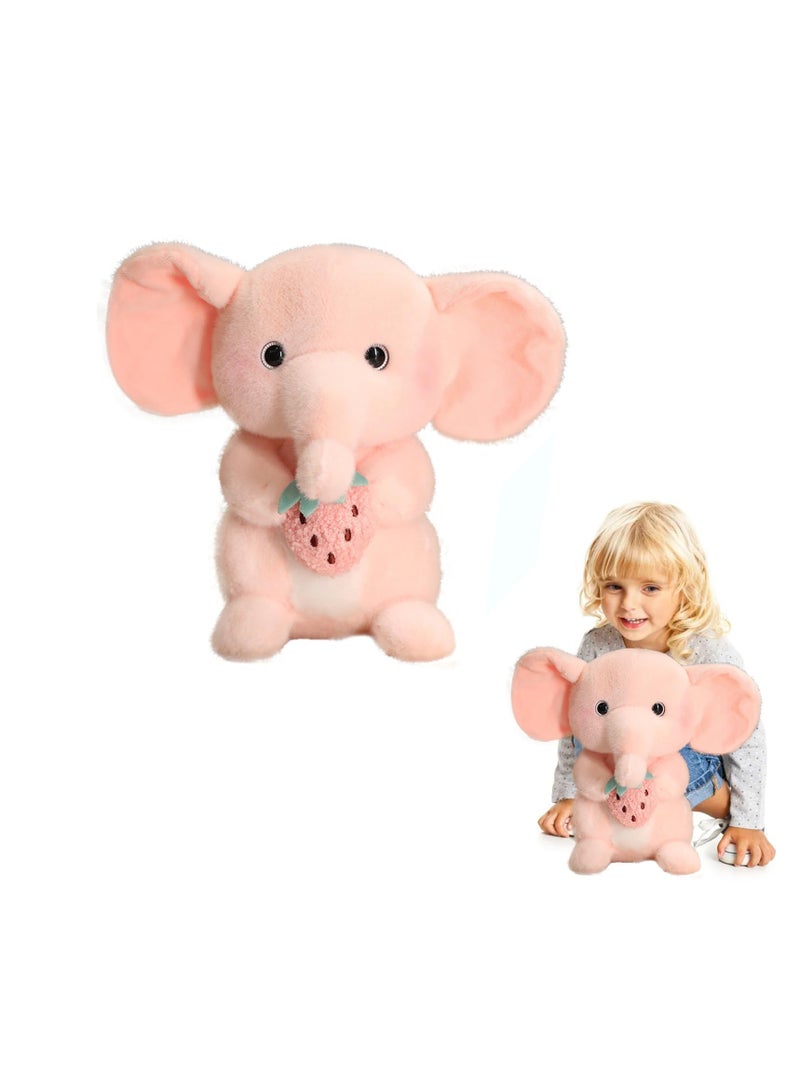 Cute Elephant Plush Stuffed Pillow, Cute Elephant Pillow, Very Soft Hugging Toy Gifts for Bedding, Kids Sleeping Cute Pillow, Soft Plush Doll for Gift, Boys, Girls, Kids Room Decor, Pink - Image 1